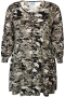ZHENZI bloem print v-hals jurk Saki | 201026maroM=46-48&nbsp;