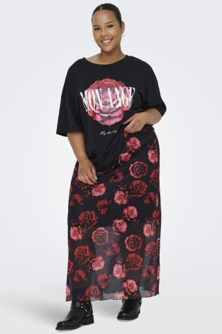 ONLY ECO midi rok rozen print | 15363140BLAC/AOPM=46/48&nbsp;