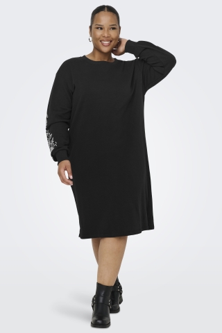 ONLY midi jurk borduur | 15356509BLAC/EMBRM=46/48&nbsp;