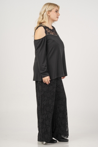 Curviss shirt cold shoulder kant | 399801blacS=46&nbsp;