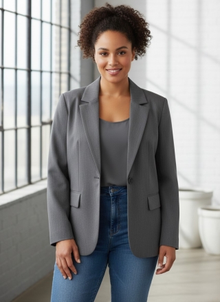 Yest Curve korte grijze blazer | A005993sigr2(50)&nbsp;