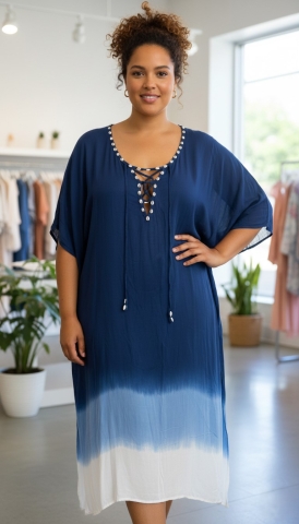 Bagoes jurk Schelp | B005012blue/whit1 maat&nbsp;