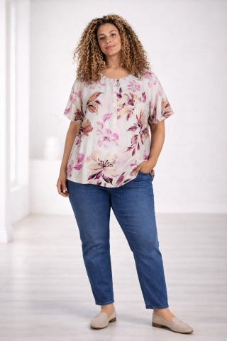 ZHENZI blouse korte mouw | 2013013855M=46-48&nbsp;