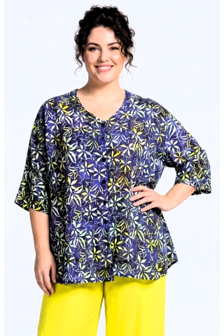 Luna blouse Dallas 22 | dallas5424blue/yell42-52 one&nbsp;