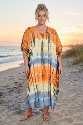 Luna kaftan jurk Nola 15 | nola5507oran/blue46-60 big&nbsp;