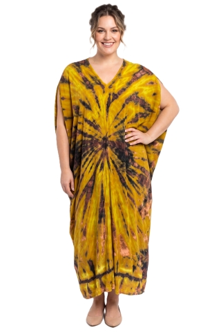 Luna kaftan jurk Niva 05 | niva5314yell/brow46-60 big&nbsp;
