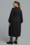 Mat fashion jurk wijde pofmouw | 86017044BLACS=44-46&nbsp;
