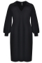Mat fashion jurk wijde pofmouw | 86017044BLACS=44-46&nbsp;