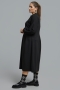 Mat fashion jurk wijde pofmouw | 86017044BLACS=44-46&nbsp;