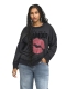 ONLY eco sweater lip opdruk strass | 15381700BLAC/AMOUM=46/48&nbsp;
