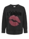 ONLY eco sweater lip opdruk strass | 15381700BLAC/AMOUM=46/48&nbsp;
