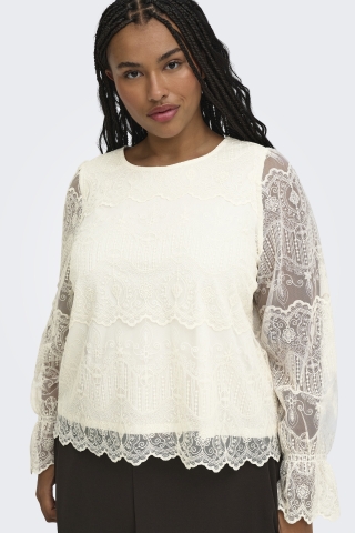 ONLY shirt lange mouw kant | 15384254BLAC46&nbsp;