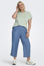 Vrouwen Gedrukt Losse Comfortabele Casual Wijde Pijpen Broek Plus Size Broek, Geel, XL