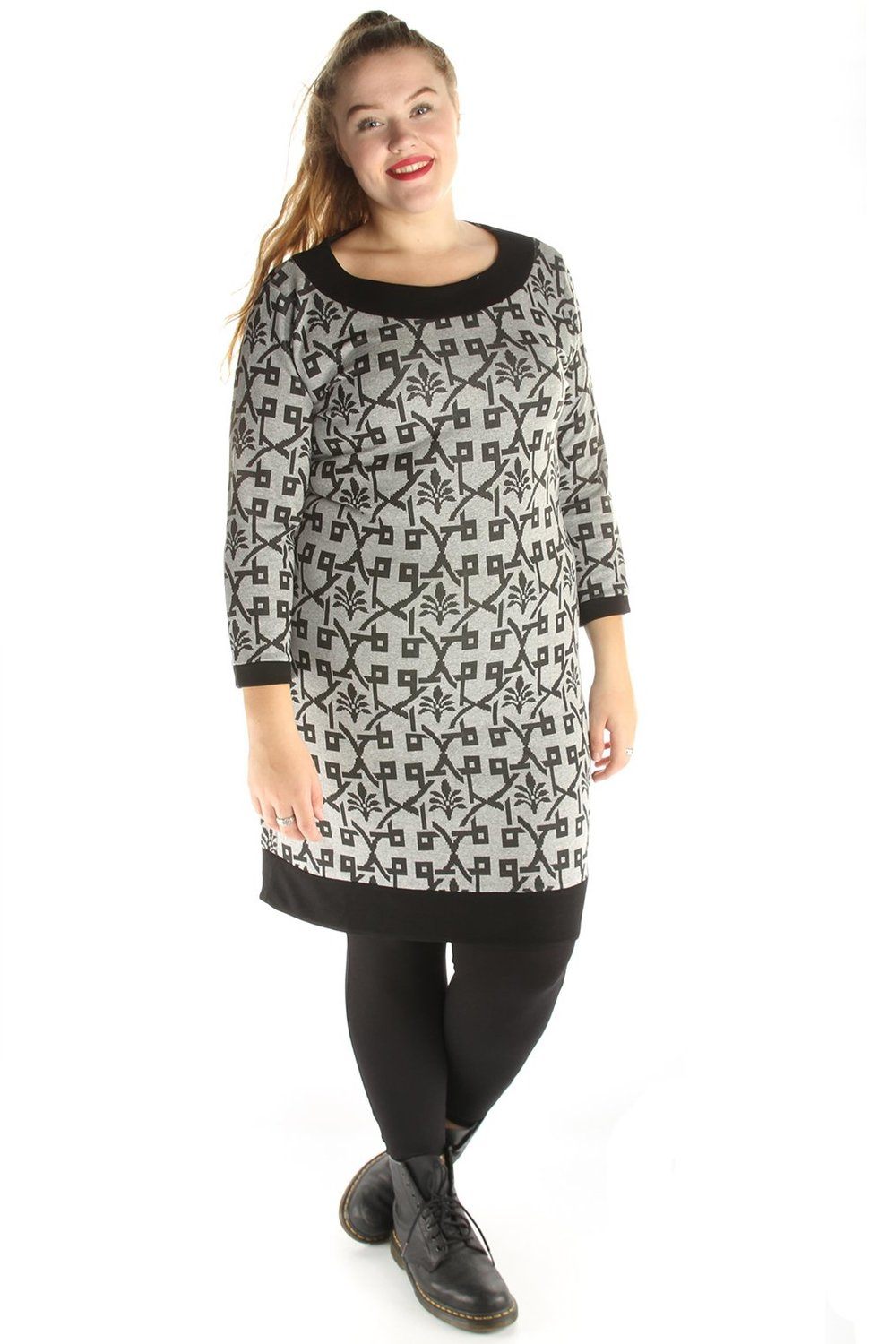 Jurk SELENA Ophilia print grey print