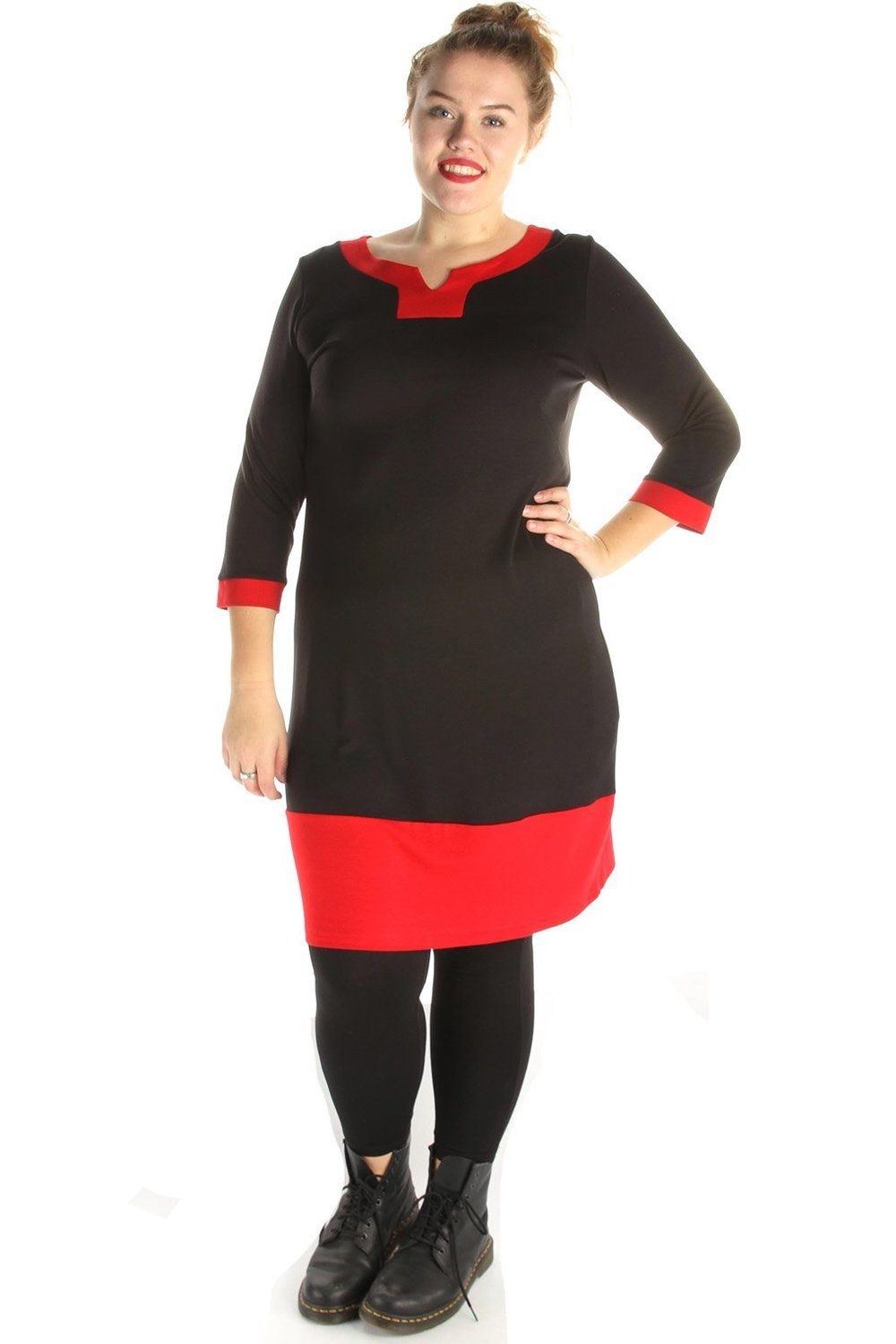 Jurk ADELLE Ophilia combi kleur 0207:black/red