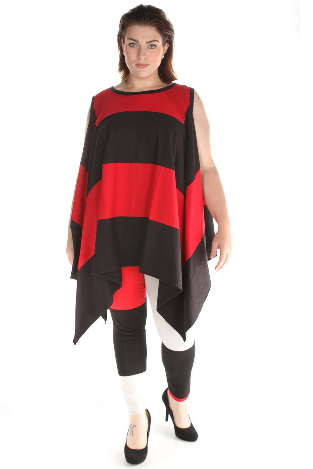 Tuniek Boris banen poncho look Tuniek Boris banen poncho look