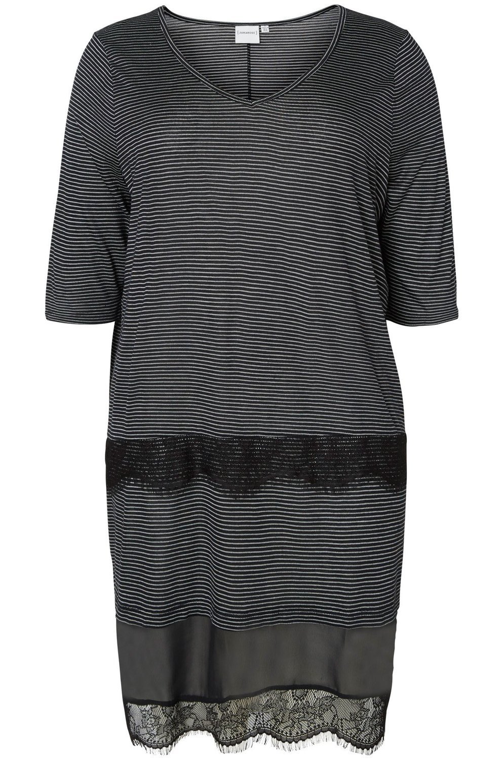 Jurk DAISY Junarose streep black/grey