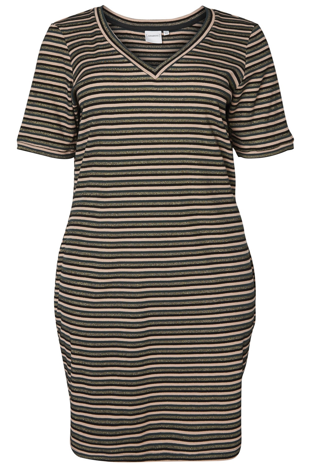 Jurk streep DAPHNE Junarose green/stripes