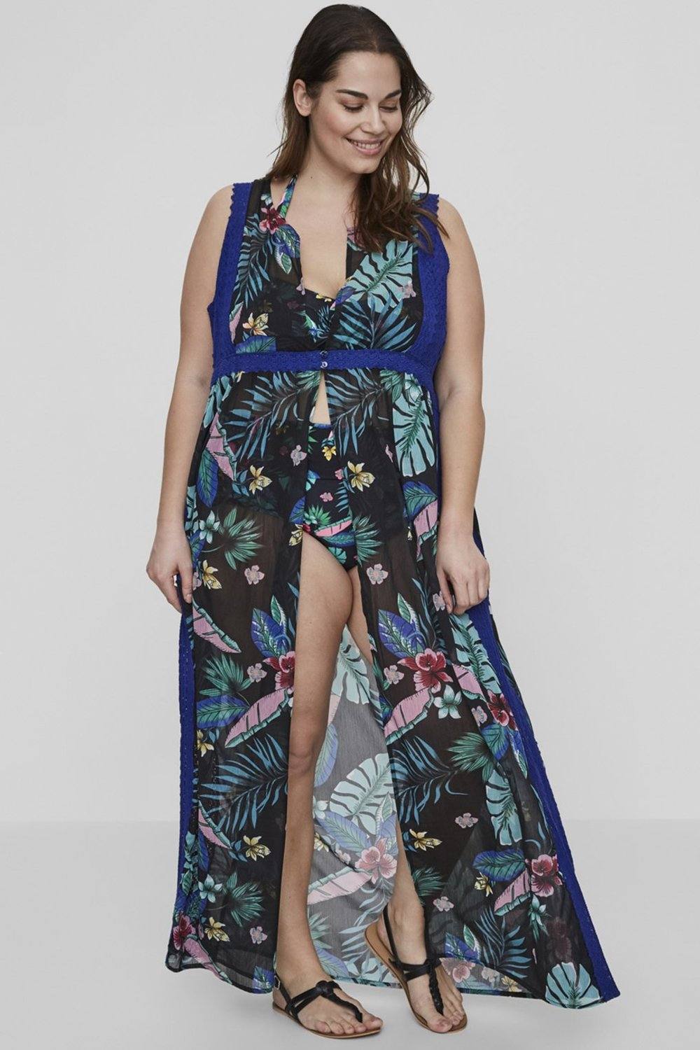 Junarose jurk Teya maxi coverup black beauty