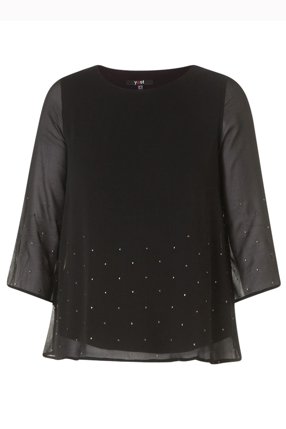 Blouse Yesta voile glans steentjes Blouse Yesta voile glans steentjes